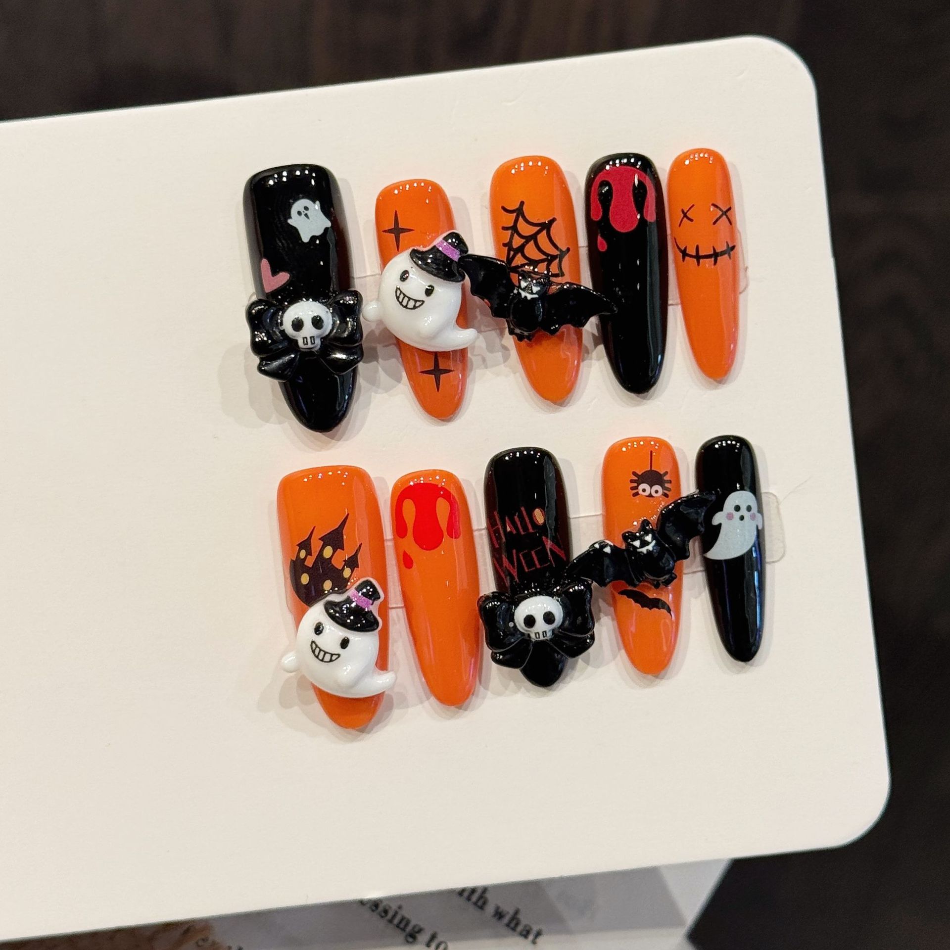 Cosplay Bat Prop - 10 faux ongles longs et ovales